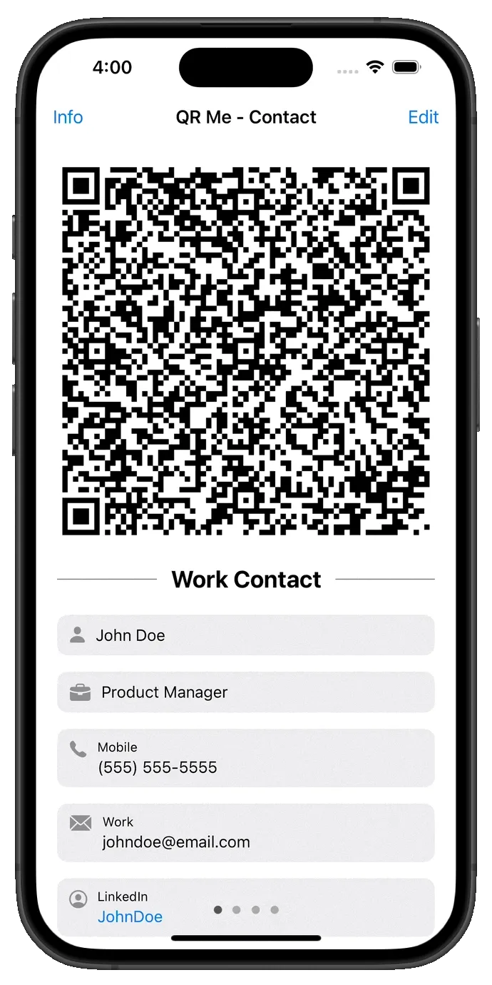 Swiping between two QR codes on the app
